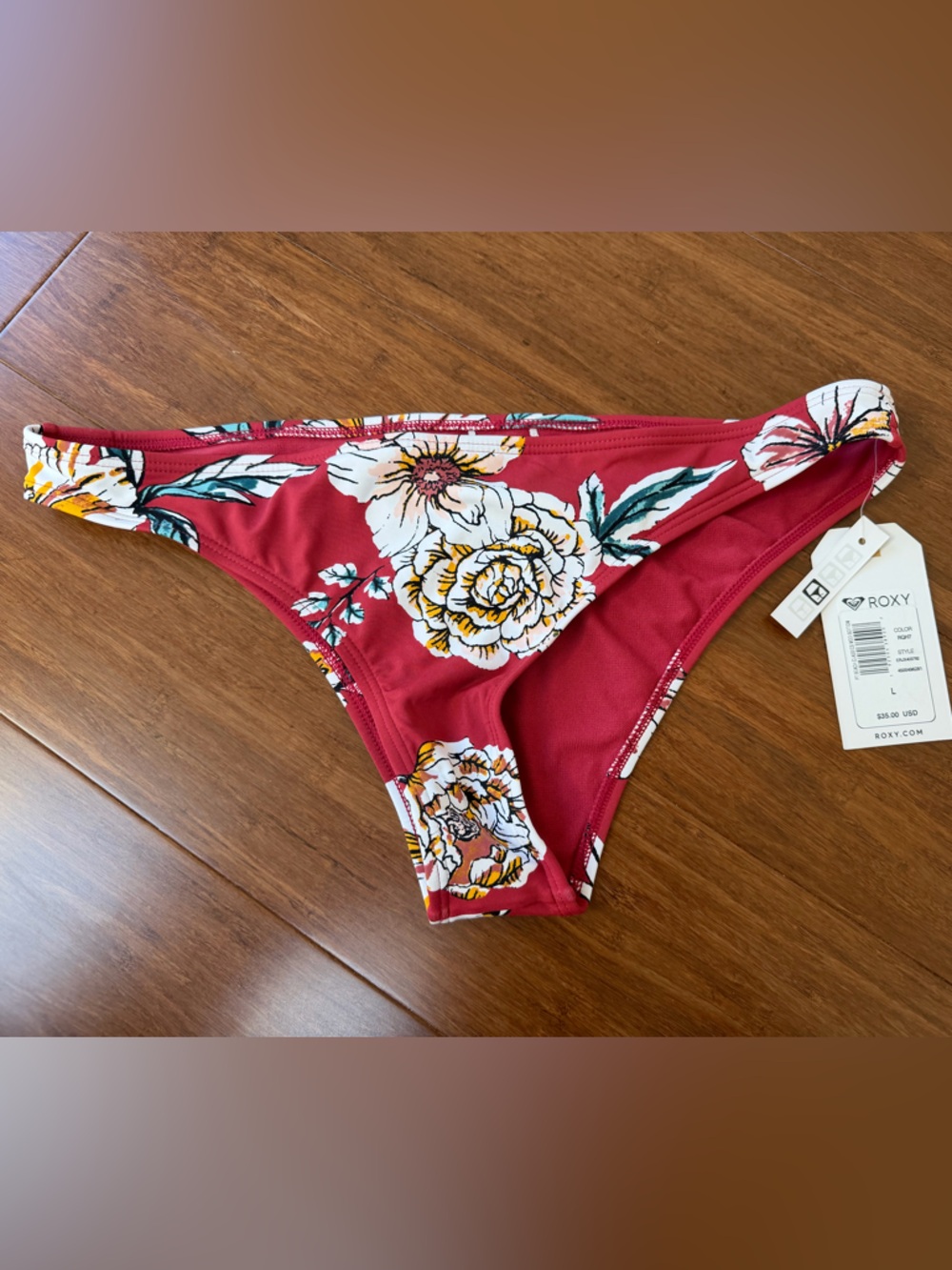 Roxy Red Floral Bikini Bottom